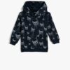 Koton Skull Printed Hooded Sweatshirt Cotton