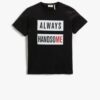 Koton Slogan Printed Short Sleeved T-Shirt Cotton