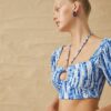 Koton Square Neck Crop Blouse with Window Detail