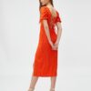 Koton Square Neckline léggömb ujjú hasított midi ruha