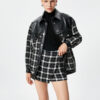 Koton Standard White - Black Women's Jacket 4WAK20099EW