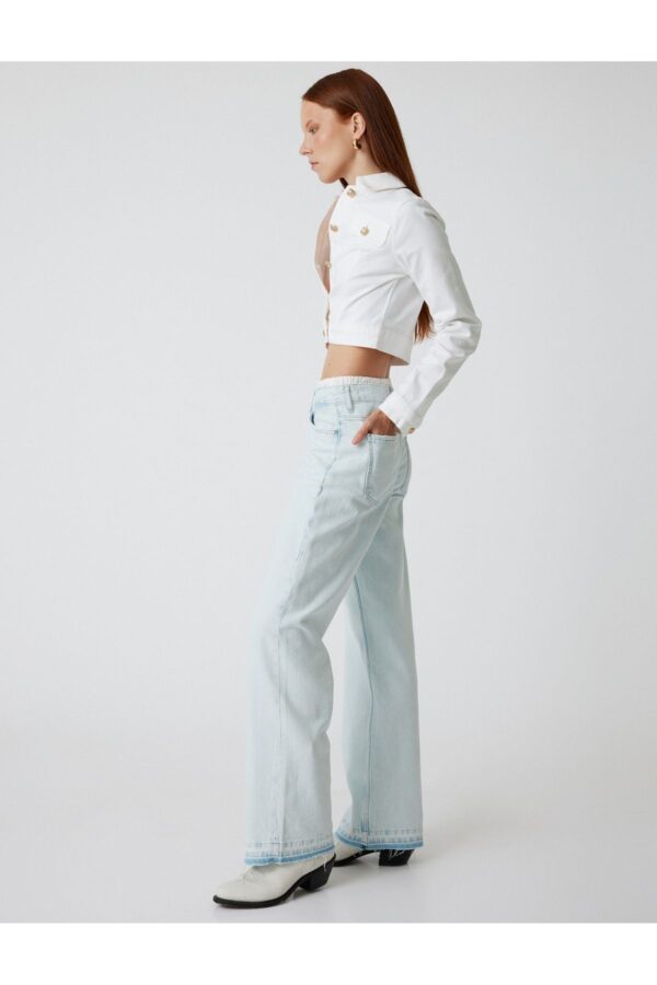Koton Straight Long Leg Jeans Double Waist Detailed Normal Waist - Straight Jean