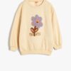 Koton Sweatshirt Floral Applique Detail Long Sleeve Crew Neck Raised Cotton