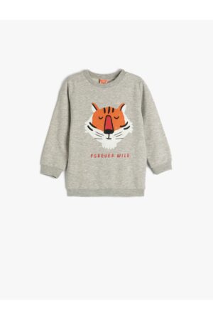 Koton Sweatshirt Lion Printed Long Sleeve Crew Neck