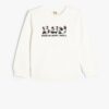 Koton Sweatshirt Long Sleeve Teddy Bear Printed Crew Neck Cotton