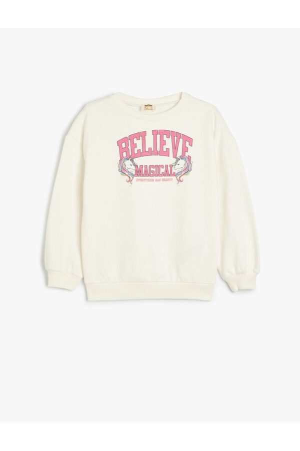 Koton Sweatshirt Unicorn Printed Crew Neck Long Sleeve