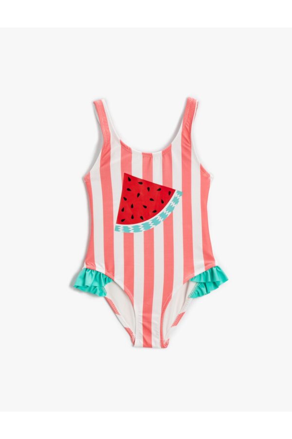 Koton Swimsuit Watermelon Printed Thick Strap Ruffle Detail