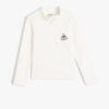 Koton T-Shirt High Collar Half Zipper Ribbed Ski Label Detailed