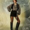 Koton Tie Detail Mini Skirt with a Suede Look.