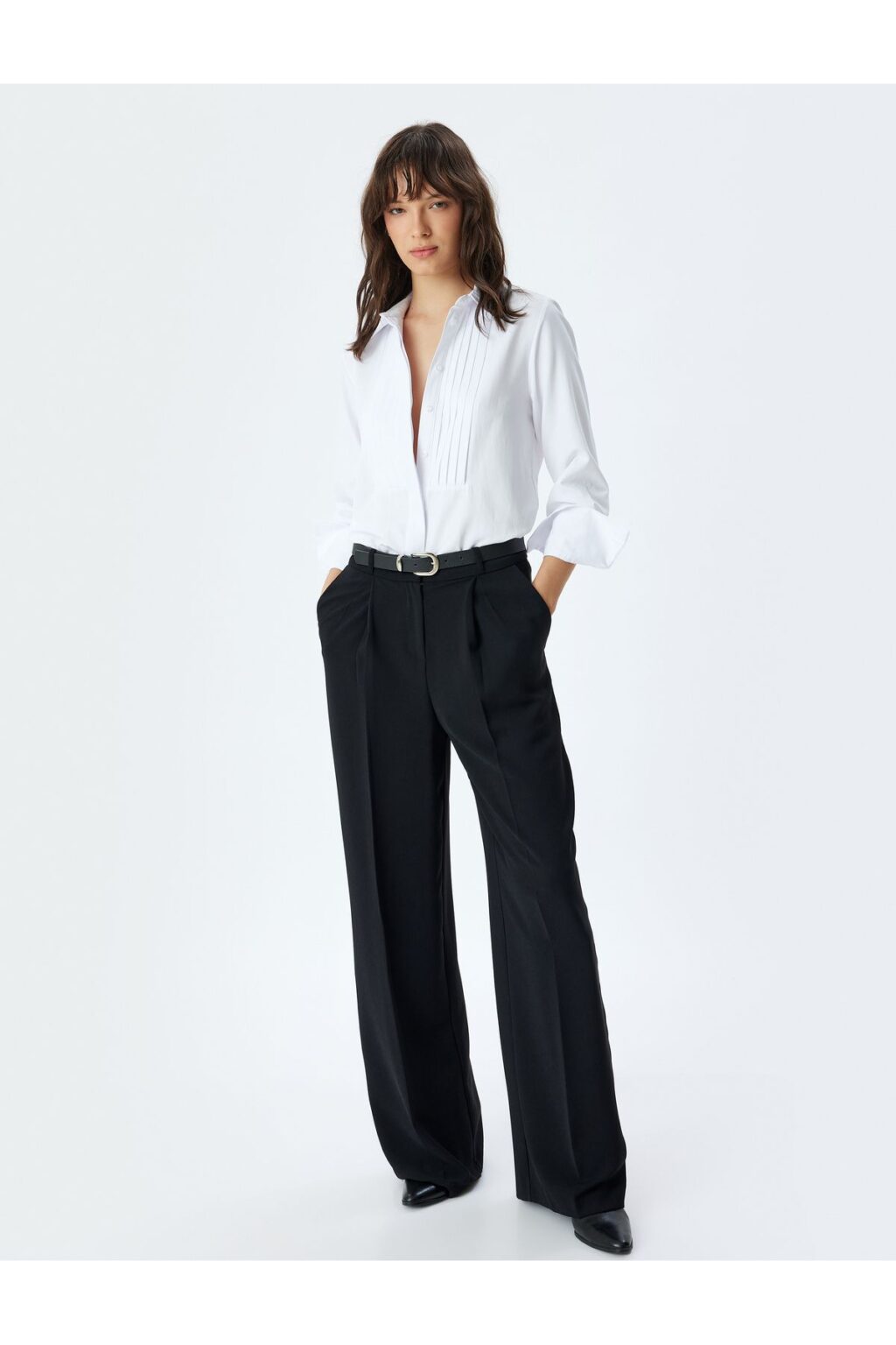 Koton Tuxedo Shirt Long Sleeve Hip Length Cotton