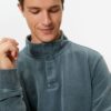 Koton Washable Sweatshirt Stand Collar Button Detail Cotton Shirting
