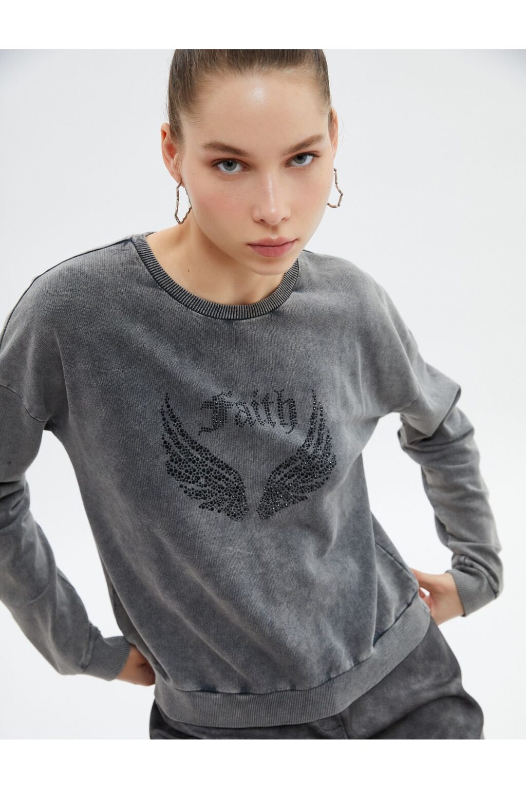 Koton Women's Anthracite Sweatshirt
