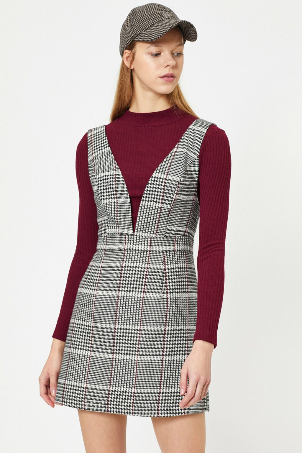Koton Women's Black Plaid Dress