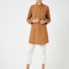 Koton Women's Brown Shirt Collar Buttoned Tunic