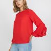 Koton Women's Red Long Sleeve Crew Neck Blouse