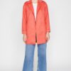 Koton Women's Red Suede-Look Trench Coat