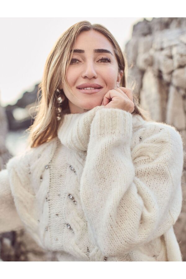Koton X Şahika Ercümen - Half Turtleneck Beaded Sweater