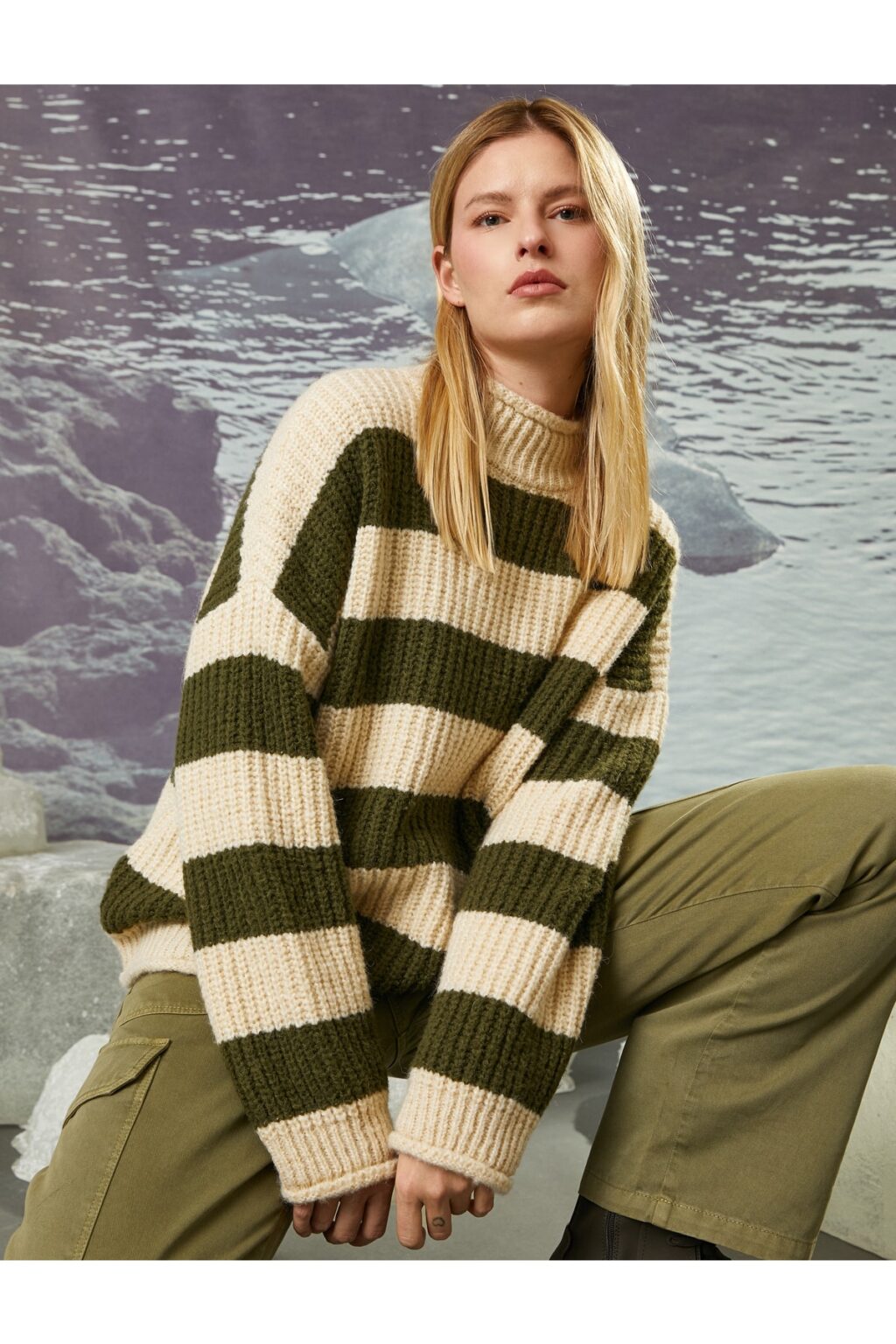 Koton X Şahika Ercümen - Turtleneck Knit Oversize Sweater