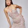 Koton draped mini estélyi ruha nyakkendő nyakkendő frilly