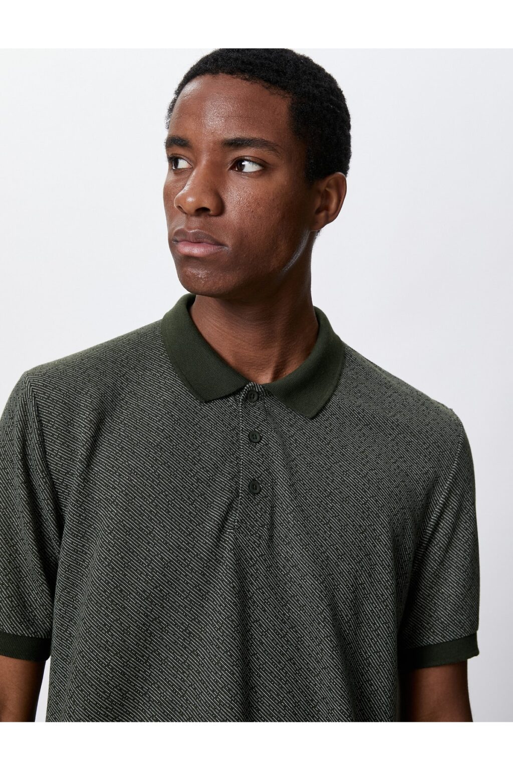 Koton gombos slim fit mintás rövid ujjú póló