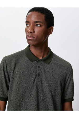 Koton gombos slim fit mintás rövid ujjú póló