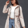 Kurtka damska parka GLAMJACKET jasnobeżowa Dstreet