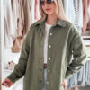 Kurtka damska przejściowa koszulowa oversize KOSMOJACK khaki Dstreet
