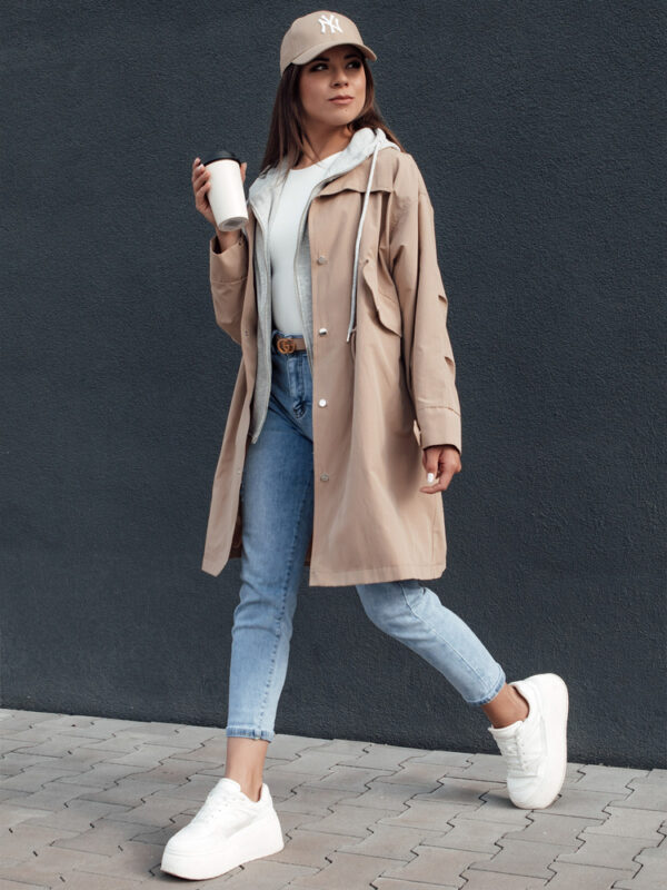 Kurtka parka damska MODERN LOOK beżowa Dstreet