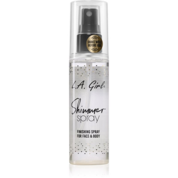 L.A. Girl Cosmetics Shimmer Spray sminkfixáló spray arcra és testre árnyalat Gold 80 ml-ár