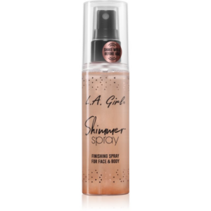 L.A. Girl Cosmetics Shimmer Spray sminkfixáló spray arcra és testre árnyalat Rose Gold 80 ml-ár