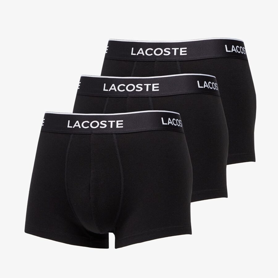 LACOSTE 3-Pack Casual Cotton Stretch Boxers Black S-alacsony-ár