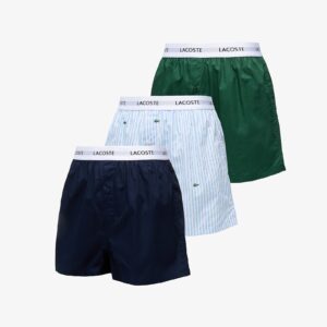 LACOSTE Boxer 3-Pack Overview/ White/ Green/ Navy S-alacsony-ár