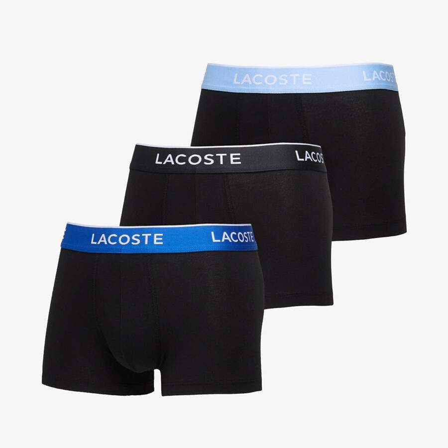 LACOSTE Cotton Stretch Trunk 3-Pack Black/ Marina/ Overview/ Gra M-alacsony-ár