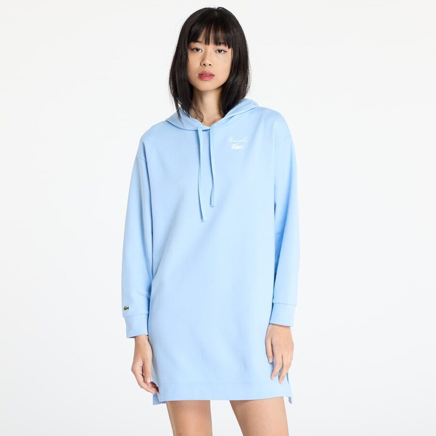 LACOSTE Oversized Fleece Sweatshirt Dress Blue 40-alacsony-ár