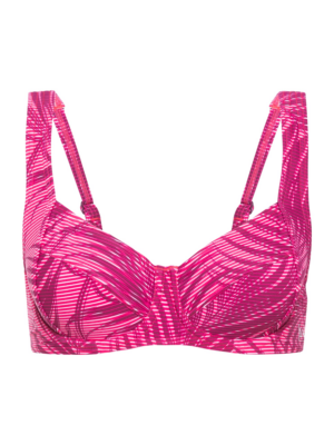 LASCANA ACTIVE Sport bikini felső  rózsaszín / bordó / fehér-Hungary