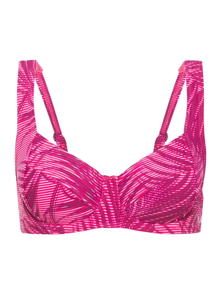 LASCANA ACTIVE Sport bikini felső  rózsaszín / bordó / fehér-Hungary