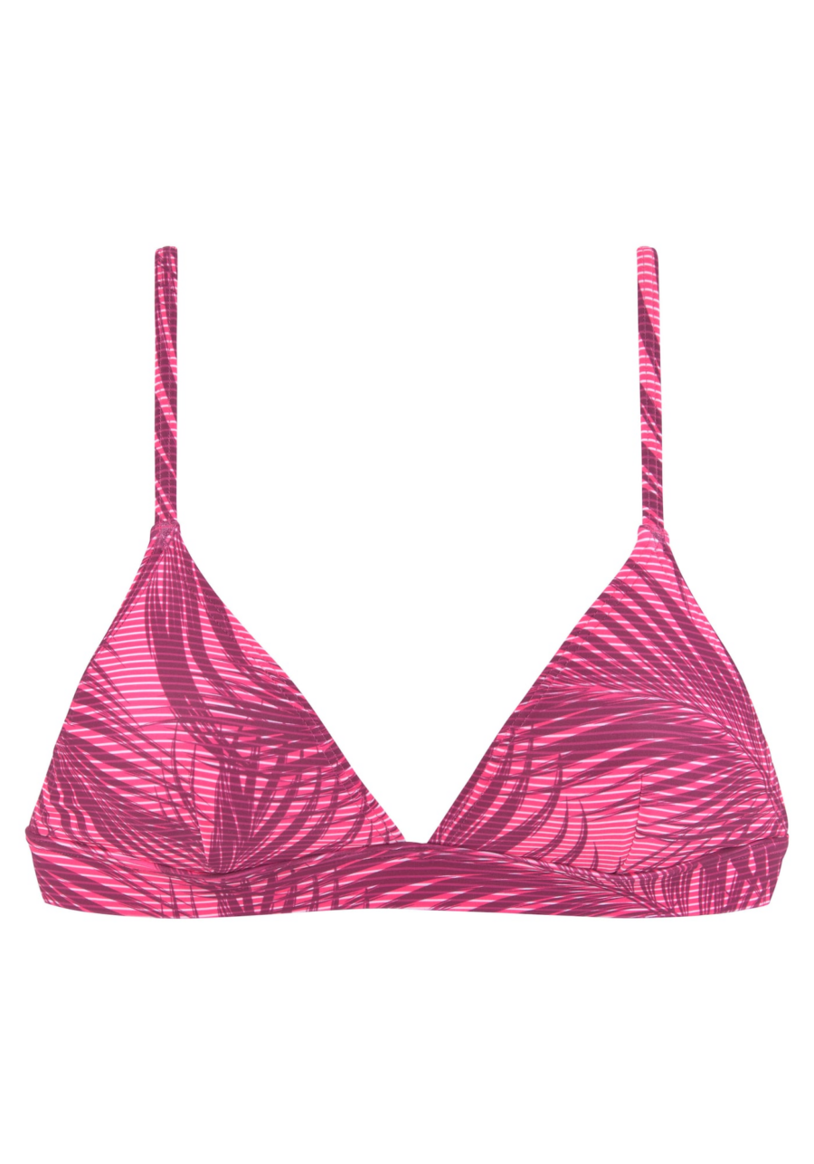 LASCANA ACTIVE Sport bikini felső  rózsaszín / bordó / fehér-Hungary
