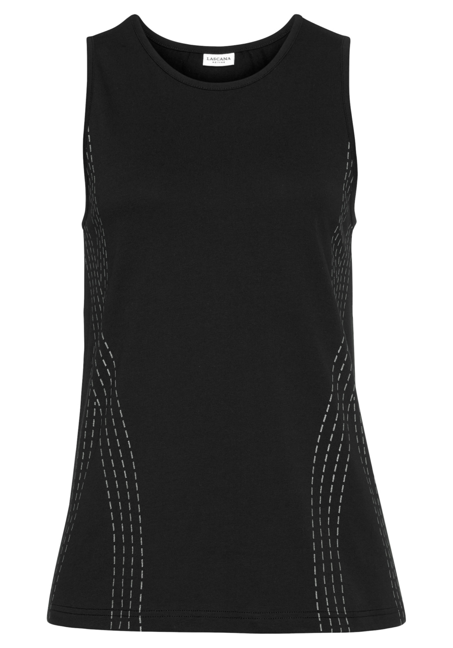 LASCANA ACTIVE Sport top  fekete / fehér-Hungary