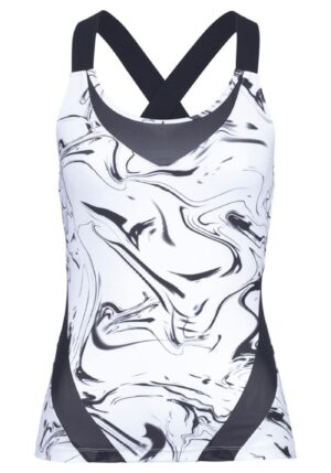 LASCANA ACTIVE Sport top  fekete / fehér-hu