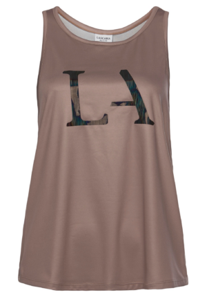 LASCANA ACTIVE Sport top  sötét bézs / fekete-Hungary
