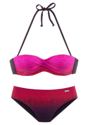 LASCANA Bikini 'Iris'  rózsaszín / piros / fekete-Hungary