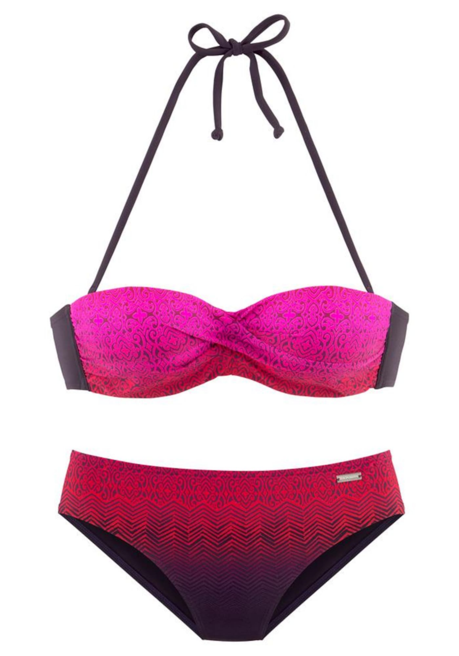 LASCANA Bikini 'Iris'  rózsaszín / piros / fekete-Hungary