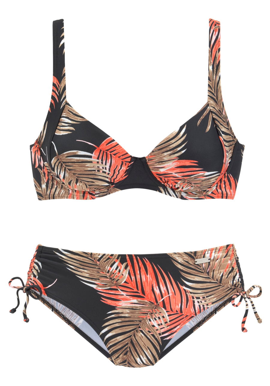 LASCANA Bikini  barna / narancs / fekete / fehér-Hungary
