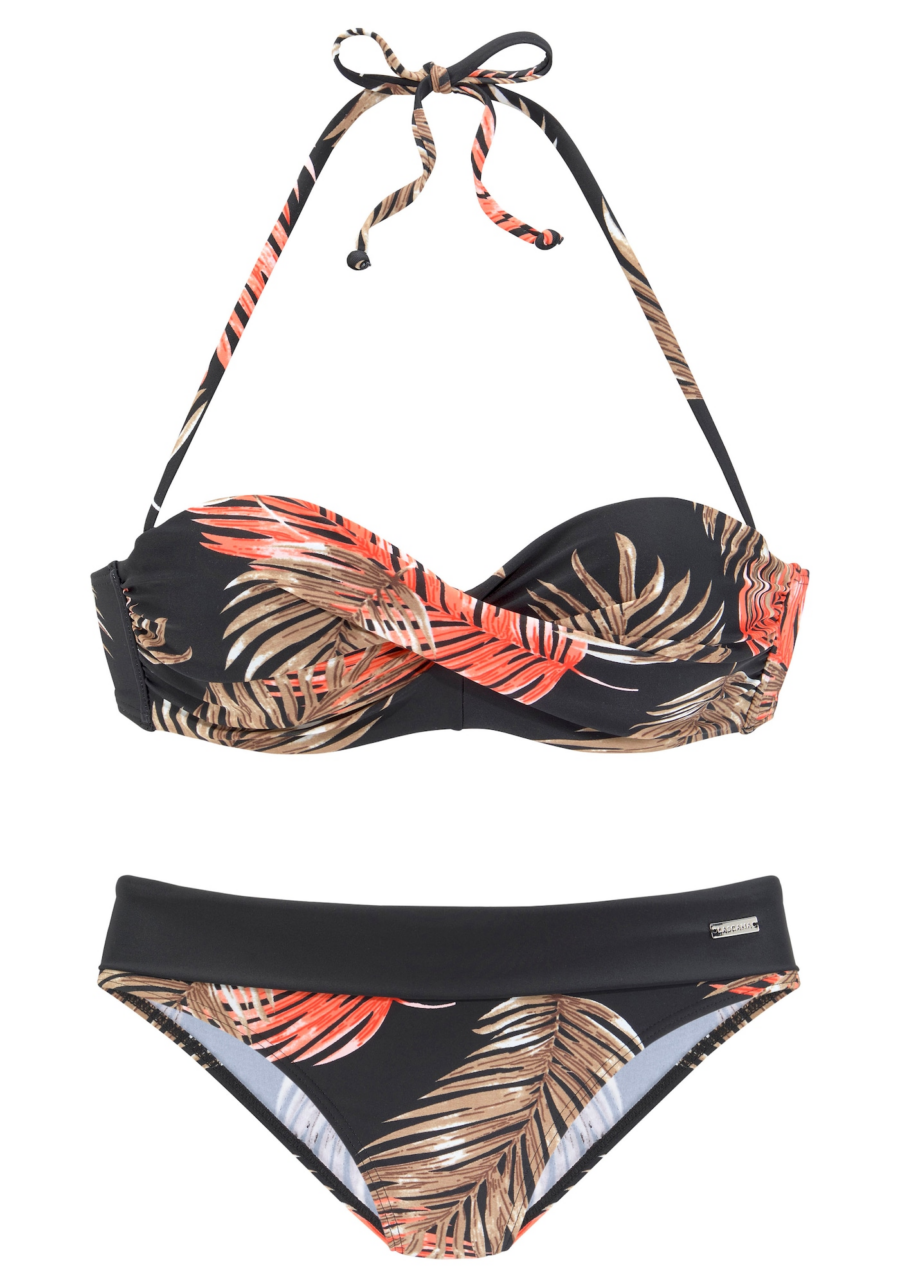 LASCANA Bikini  bézs / narancs / fekete / fehér-Hungary