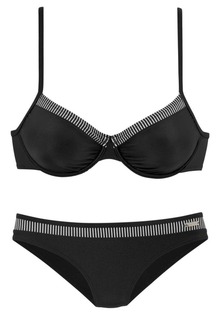 LASCANA Bikini  fekete / fehér-hu