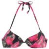 LASCANA Bikini felső 'Elsa'  zöld / rózsaszín / piros / fekete-hu