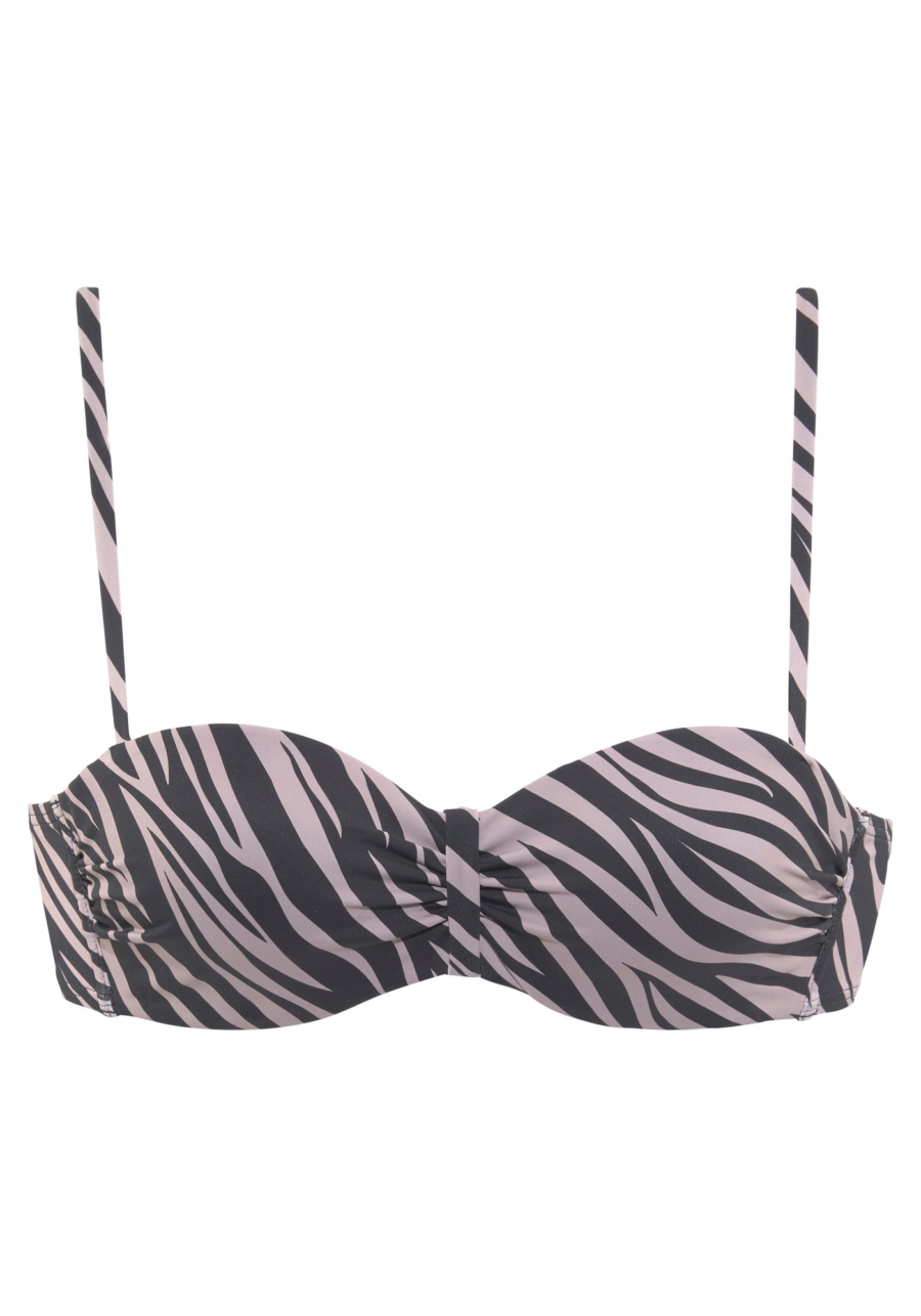 LASCANA Bikini felső 'Kaa'  sötét bézs / fekete-Hungary