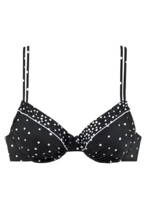 LASCANA Bikini felső 'Leona'  fekete / fehér-hu
