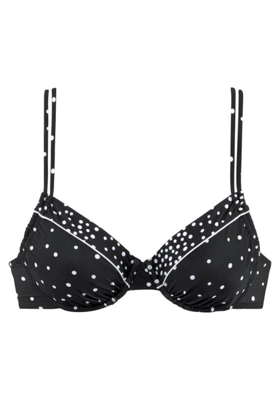 LASCANA Bikini felső 'Leona'  fekete / fehér-hu