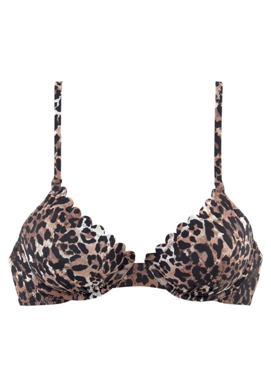 LASCANA Bikini felső 'Lexa'  barna / fekete